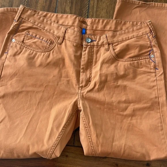 Tommy Bahama Orange Twill Authentic 5-Pocket pants size 38/30 - Picture 2 of 10
